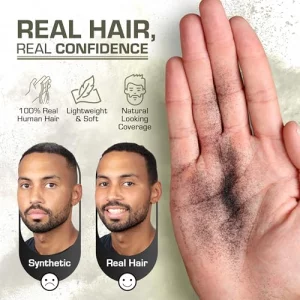Hair Fusion - 100% Real Human Hair Fibers - Conceal Bald And Thinning Hair - Root Touch Up - Volumizer - Unisex (1.05 Oz, Dark Brown)