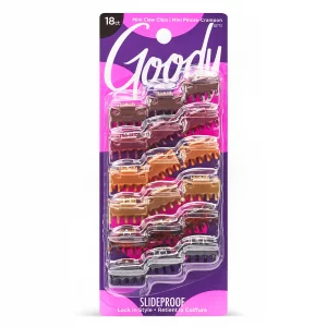 Goody Classics Mini Claw Clips , Assorted Colors - For All Hair Types - Great For Easily Pulling Up Your Hair - Pain-Free Hair Accessories For Women,