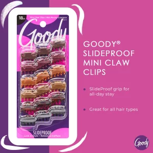 Goody Classics Mini Claw Clips , Assorted Colors - For All Hair Types - Great For Easily Pulling Up Your Hair - Pain-Free Hair Accessories For Women,