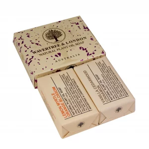 Wavertree & London Duo Gift Box (2 Bars) - 7Oz Lemon Myrtle, Orange Blossom And Vanilla Cedarwood Scented Triple Milled Natural Soap Bars - Pure Plan