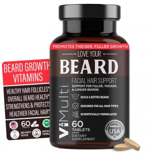 Vimulti Love Your Beard Supplements For Faster Hair Growth Promotes A Thicker, Fuller, Masculine Beard Quickly For All Hair Types W/29 Hair & Bea