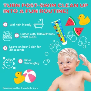 Triswim Swim Suds 2-In-1 Kids Swim Shampoo And Body Wash | Gently Removes Chlorine & Saltwater | Ensuring A Delightful Post-Swim Routine For Your Kid