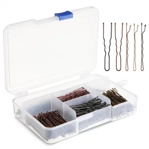 360 Pack 2 Inch Hair Pins With Clear Holder, Bulk Set Of Bobby Pins In 2 Styles And 4 Colors