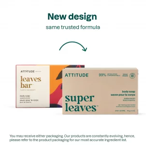 Attitude Bath And Shower Body Soap Bar, Ewg Verified, Plastic-Free, Plant And Mineral-Based Ingredients, Vegan And Cruelty-Free Personal Care Product