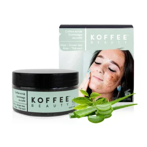 Koffee Beauty Aloe And Green Tea Coffee Scrub, 4 Oz - Organic Exfoliating Body Scrub - Face Exfoliator With Soothing, Hydrating Oils - Restores Skin'