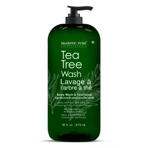 Majestic Pure Tea Tree Body Wash - Formulated To Combat Dry, Flaky Skin - Soothes, Nourishes And Moisturizes Irritated, Chapped, Problem Skin Areas -