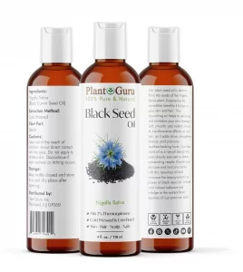 Black Cumin Seed Oil 4 Fl. Oz. Unrefined Cold Pressed 100% Pure Natural Nigella Sativa Kalonji Oil For Skin Care, Hair Growth, Scalp And Massage.