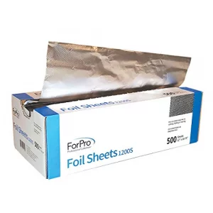 Forpro Embossed Foil Sheets 1200S, Aluminum Foil, Pop-Up Dispenser, For Hair Color Application And Highlighting Services, Food Safe, 12 W X 10.75