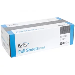 Forpro Embossed Foil Sheets 1200S, Aluminum Foil, Pop-Up Dispenser, For Hair Color Application And Highlighting Services, Food Safe, 12 W X 10.75
