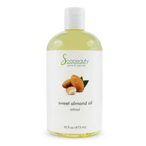 Soapeauty Sweet Almond Oil Cold Pressed Refined | 100% Pure Sweet Almond Oil Available In Bulk | Carrier For Essential Oils, Almond Oil For Skin, Fac