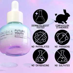 Pacifica Beauty, Future Youth Gravity Rebound Serum, Multi Peptide Complex, Lightweight, Improve Fine Lines, Anti-Aging, Firming, Bouncy Youthful Ski