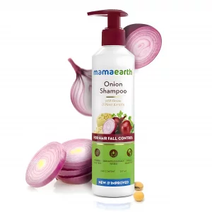 Mamaearth Onion Hair Fall Shampoo For Hair Growth & Hair Fall Control, With Onion Oil & Plant Keratin 250Ml