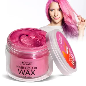 Temporary Hair Color Wax Pink, Magic Master Keratin Hair Dye Paint Wax, 3.4 Fl Oz Natural Washable Temporary Hair Clay Color For Kids Girls Women & M