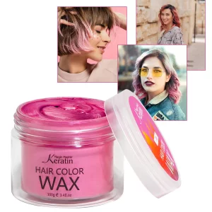 Temporary Hair Color Wax Pink, Magic Master Keratin Hair Dye Paint Wax, 3.4 Fl Oz Natural Washable Temporary Hair Clay Color For Kids Girls Women & M