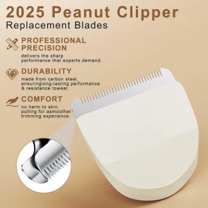 2 Pack Peanut Clipper Replacement Blade, Snap-On Replacement Blade For Wahl Peanut Hair Clipper #2068-300, White