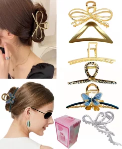 4.3 Inch Large Metal Hair Claw Clips For Women Big Claw Clips For Thick Hair Nonslip Hair Clips 90'S Strong Hold Jaw Clip Hair Clamp Grips Perfect Fa