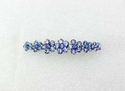 Faship Gorgeous Blue Crystal Floral Small Alligator Hair Clip