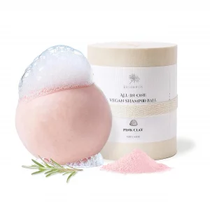 Erigeron All-In-One Pink Clay Shampoo Bar For All Hair Types & All Skin Types - Cruelty-Free, Vegan, All Natural Ingredients Handmade With Plastic Fr
