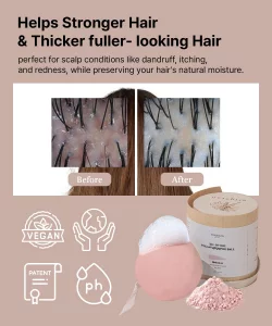 Erigeron All-In-One Pink Clay Shampoo Bar For All Hair Types & All Skin Types - Cruelty-Free, Vegan, All Natural Ingredients Handmade With Plastic Fr