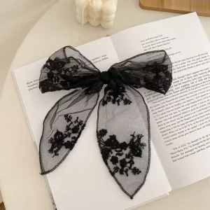 Asphire Vintage Lace Large Bow-Knot Hair Clip Handmade Embroidery Bridal Butterfly Barrette Clip Women'S Updo Hair Piece Prom Party Daily Decor Acces