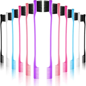 Yaomiao 12 Pieces Hair Edge Brushes Double Sided Edge Control Hair Comb Brushes Eyebrow Brush For Women Girls Natural Styling Hair Edge Brushes Combo