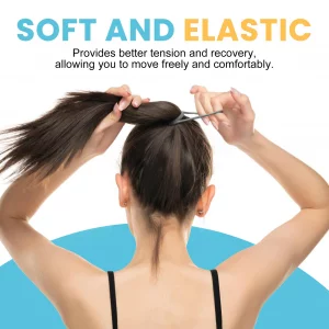 Hoyols Soft Thick Seamless Cotton Hair Ties, Ponytail Scrunchies Head Bands No Damage Crease For Women Girls Kids Ponytail Holder 100 Pieces (Brunett