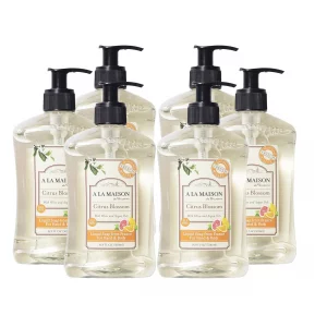 A La Maison Liquid Soap - Citrus Blossom - Uses: Hand And Body, Triple Milled, Essential Oils, Biodegradable, Plant Based, Vegan, Cruelty-Free, Alcoh