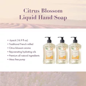 A La Maison Liquid Soap - Citrus Blossom - Uses: Hand And Body, Triple Milled, Essential Oils, Biodegradable, Plant Based, Vegan, Cruelty-Free, Alcoh