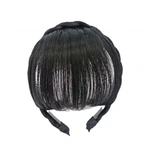 Jjlfresheners Natural Fake Bangs Hair Piece Clip Long Wig Synthetic Hair Band Bangs Headband Headbands For Women, 1Pc