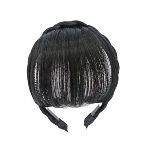 Jjlfresheners Natural Fake Bangs Hair Piece Clip Long Wig Synthetic Hair Band Bangs Headband Headbands For Women, 1Pc