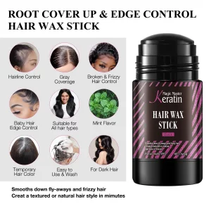 Comblor Black Hair Wax Stick For Hair Wigs Edge Control Stick, Root Cover Up Stick