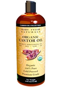 Mary Tylor Naturals Organic Castor Oil 16 Oz Usda Certified Cold Pressed, Hexane Free, 100% Pure And Natural