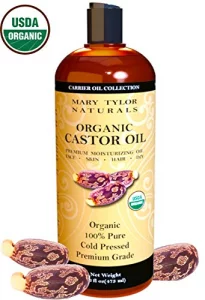 Mary Tylor Naturals Organic Castor Oil 16 Oz Usda Certified Cold Pressed, Hexane Free, 100% Pure And Natural