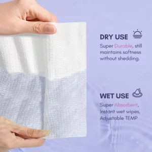 Poeticehome Cotton Tissue Dry Wipes - Extra Thick Biodegradable Facial Cleansing Towel Disposable Wash Cloth For Makeup Cleaning 4 Pack