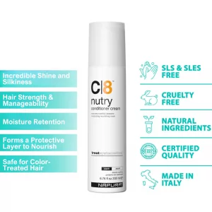 Napura C8 Moisturizing Conditioner Cream (6.76 Fl Oz) For Dry, Damaged Hair - Cashmere Proteins, Jojoba & Avocado Oils - Hydrates, Nourishes & Adds S