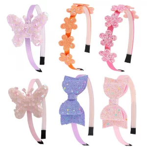 Ooosonlu Toddler Headband With Bow Little Girl Headbands Glitter Headband For Girls Headband For Little Girl Hair Accessories Sparkly Hair Bands For