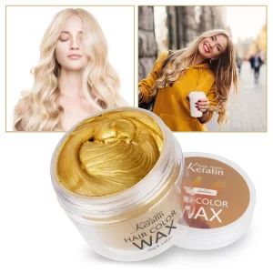 Temporary Hair Color Wax Blonde Golden, Magic Master Keratin Hair Dye Paint Wax, 3.4 Fl Oz Natural Washable Temporary Hair Color For Kids Girls Women