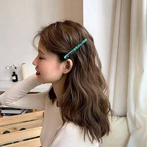 Fsmiling Small Hair Barrettes For Women,4Pcs Tortoise Hair Barrette,Acetate Automatic Hair Clips Barrettes For Women Thin Hair