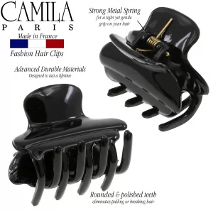 Camila Paris Cp3554 French Hair Clip For Women, Small, Black 1.5 Inch Girls Hair Claw Clips Jaw Fashion Durable Styling Hair Accessories For Women, S