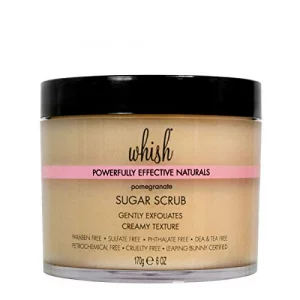 Whish Beauty Pomegranate Exfoliating Sugar Scrub - Body Scrub For Women - Brown Sugar Exfoliator With Raspberry, Aloe, & Shea Butter - Gentle On All