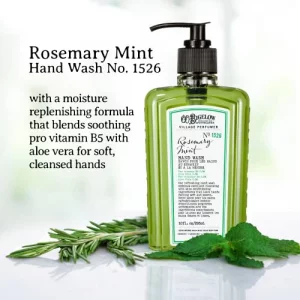 C.O. Bigelow Hand Wash, Rosemary Mint Soap, No. 1526 - Village Perfumer Moisturizing Hand Wash For Bathroom & Kitchen With Aloe Vera, 10 Fl Oz