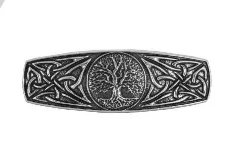 World Tree Hair Clip, Hand Crafted Metal Barrette Made In The Usa With A Medium 70Mm Clip By Oberon Design