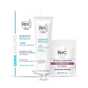 Roc Barrier Renew Night Moisturizer With Ceramides & Antioxidant Green Tea And Lipo Peptides To Renew Skin Barrier, 2.5 Ozs