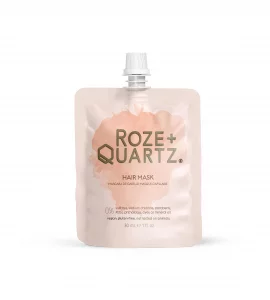 Roze + Quartz Hair Mask For Dry Damaged Hair - Deep Conditioning Hair Treatment Mask For Healthy Growth - Ideal For Color Treated Hair - Contains Nou