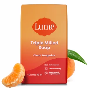 Lume Triple Milled Soap - Rich Moisture & Gentle Cleansing - Paraben Free, Phthalate Free, Skin Safe - 5 Oz (Clean Tangerine)