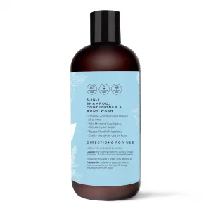 Cibu 3-In-1 Shampoo, Conditioner & Body Wash 30021 Men/Women Hair, Body, Face Wash, Bubble Bath | For All Skin & Hair Types | Sulfate-Free | Soft Cle