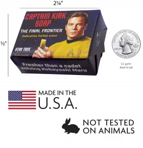 The Unemployed Philosophers Guild Captain Kirk Boldy Go Soap - Made In The Usa, 2Oz (56G) Travel Size Guest Bar Soap