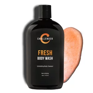Challenger MenS Fresh Body Wash, 16 Oz | Exfoliating Cleanser With Aloe, Vitamin E, Tea Tree & Jojoba Oils | Moisturizing, Scrubbing Lather For