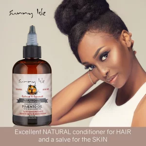 Sunny Isle Jamaican Organic Pimento Oil With Black Castor Oil 4Oz | Formulated To Nourish The Scalp, Condition And Strengthen Hair | Traditional Body
