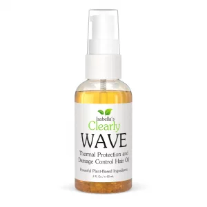 Clearly Wave, Damage Control Hair Oil With Jojoba + Olive | Thermal Heat Protector For Sun, Flat Iron, Hot Blow Dry, Blowout | Prevent Damage And Bre